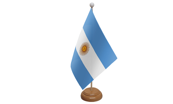 Argentina Small Flag with Wooden Stand